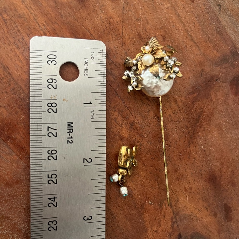 Vintage Miriam Haskell Signed Stick Pin - image 5